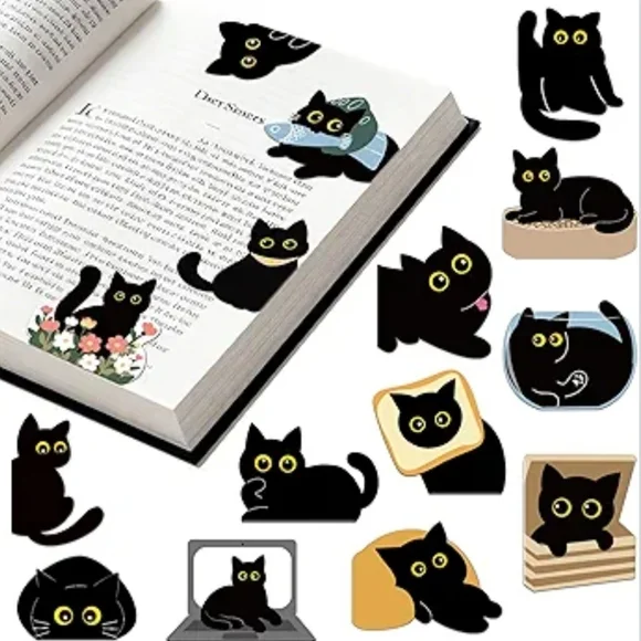 NEW Black Cat Bookmark Magnets - Set Of 2 - Picture 7 of 7